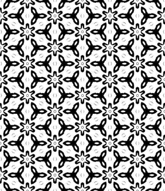 Black and white seamless abstract pattern Background and backdrop Grayscale ornamental design