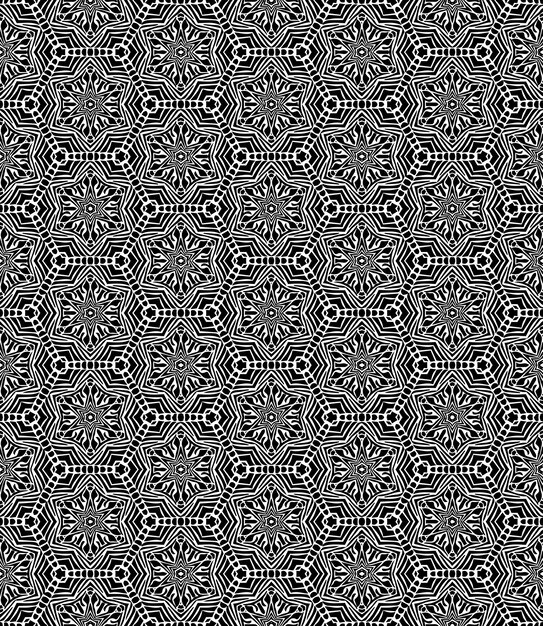 Black and white seamless abstract pattern Background and backdrop Grayscale ornamental design