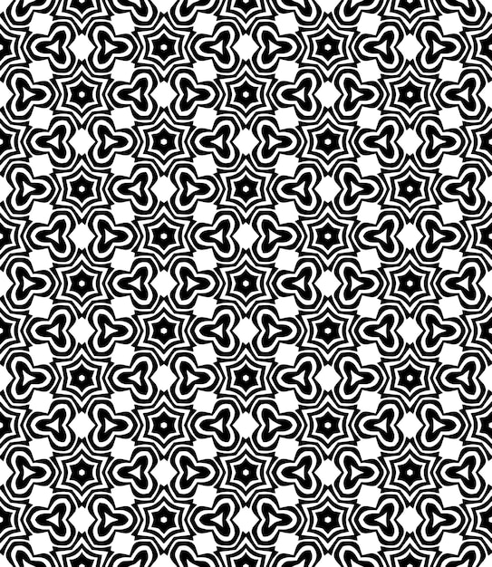 Black and white seamless abstract pattern Background and backdrop Grayscale ornamental design