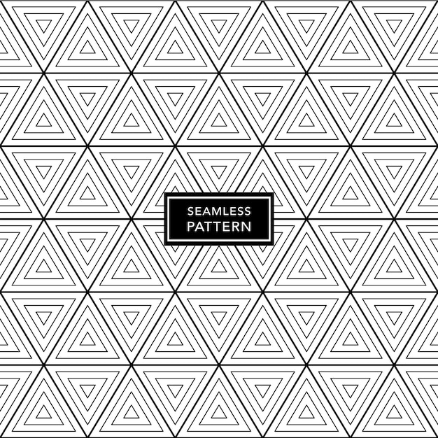 Black and white seamless geometric pattern background. Vector illustration.