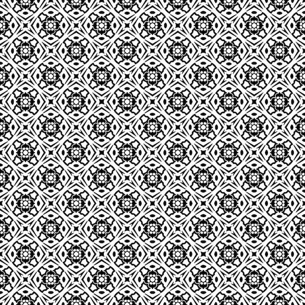 Black and white seamless pattern texture Greyscale ornamental graphic design Mosaic ornaments Pattern template