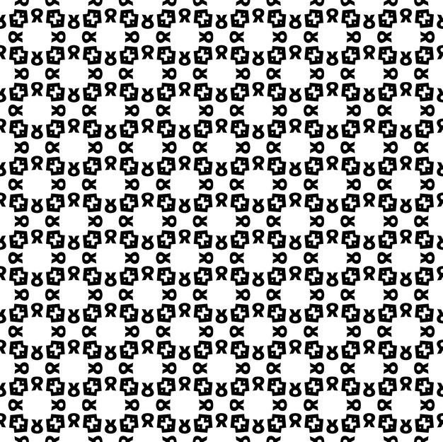 Black and white seamless pattern texture Greyscale ornamental graphic design Mosaic ornaments