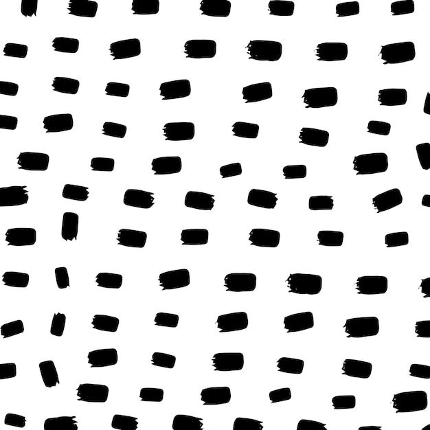 Black and white seamless patterns of abstract graphic elements of dots stripes spots and lines