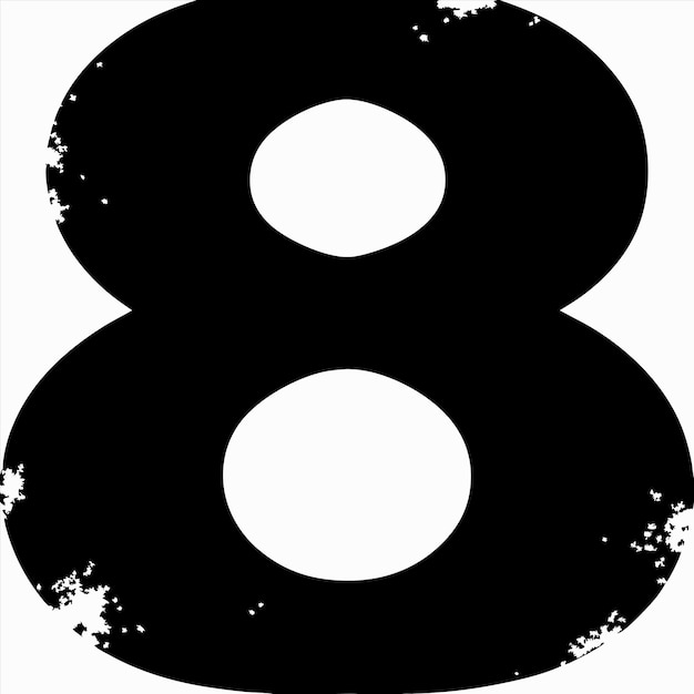 a black and white sign with the number 8 on it