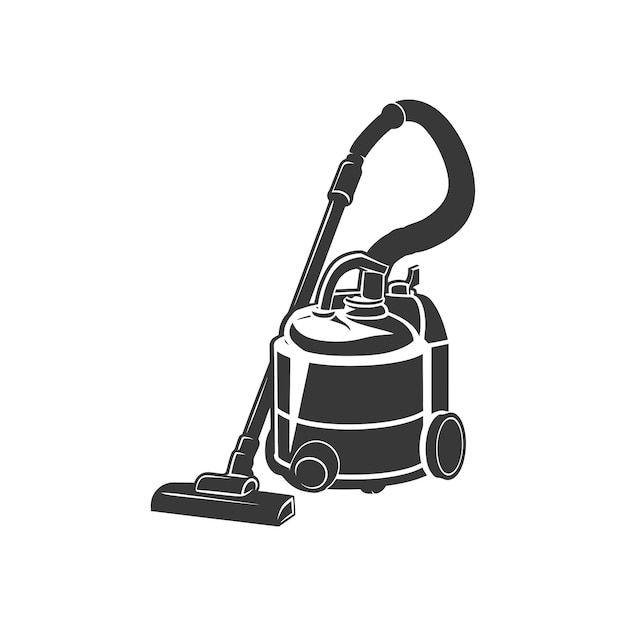 Vector black and white silhouette of a vacuum cleaner