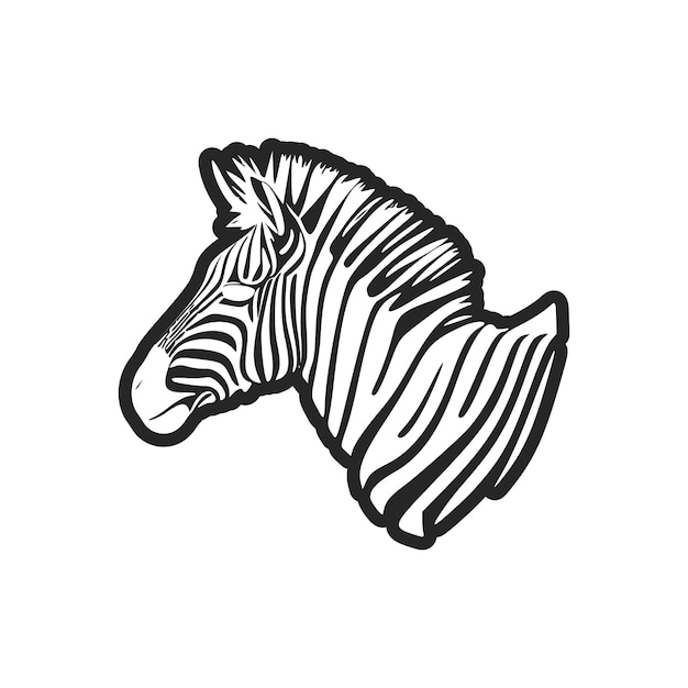 Black and white simple logo with adorable zebra