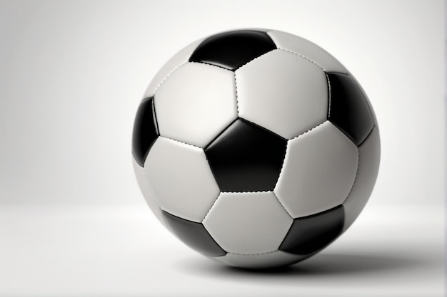 black and white soccer ball on the white background