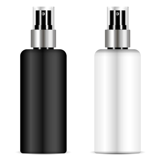 Black and white sprayer bottle set transparent lid