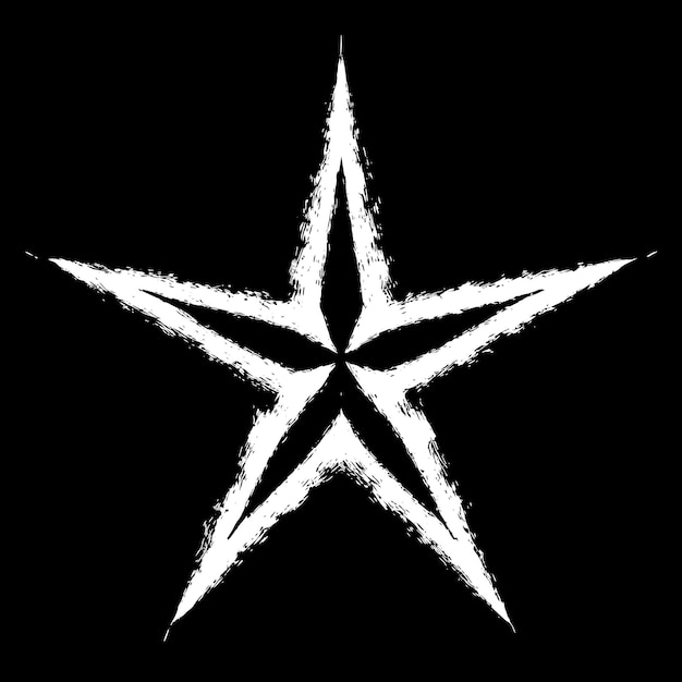 black and white star