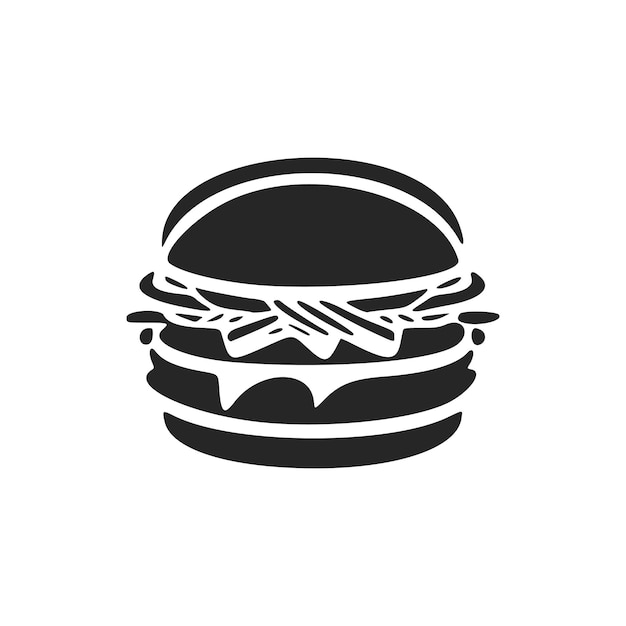 Black and white strict and minimalist logo with the image of a burger