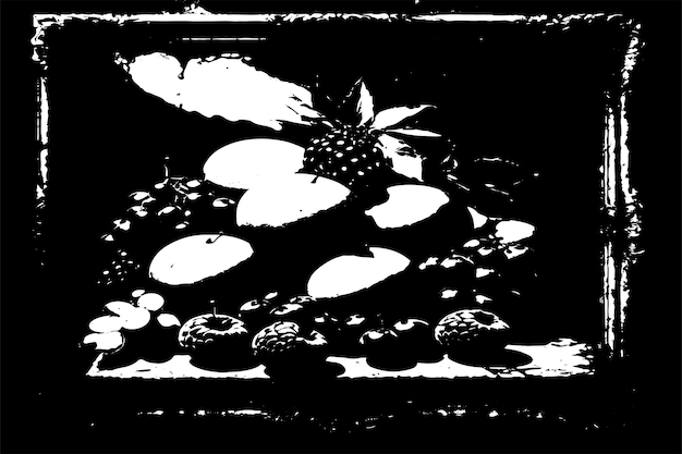 black and white texture of fruits vector illustration background texture