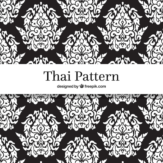 Black and white thai pattern with elegant style