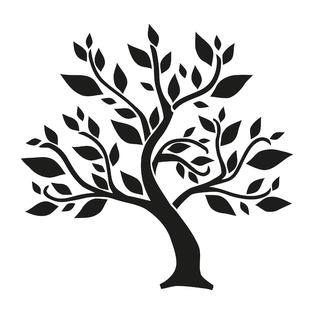 black and white tree icon