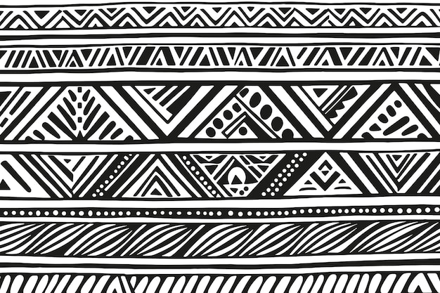 Vector black and white tribal pattern