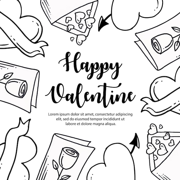 Black and White Valentine Elements Background