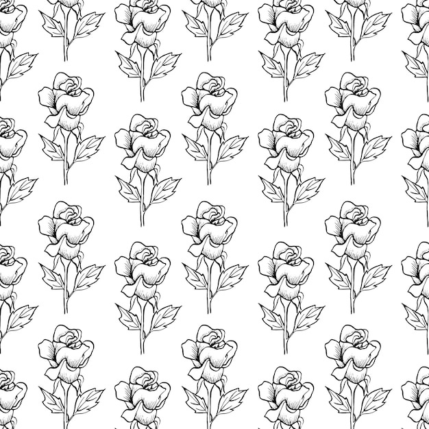 Black and White Valentine Pattern Background