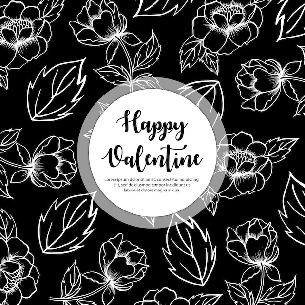 Black and White Valentine Pattern Background