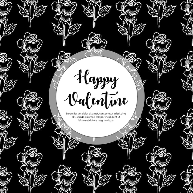 Black and White Valentine Pattern Background