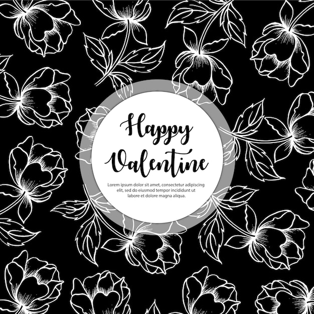 Black and White Valentine Pattern Background