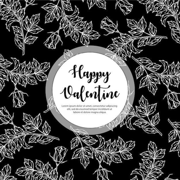 Black and White Valentine Pattern Background