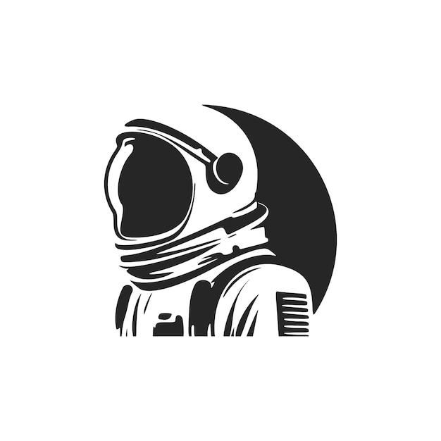 Black and white vector astronaut logo