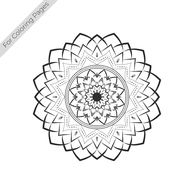 Black and white vector illustration of a mandala