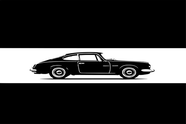 black and white vector image of car isolated on background one side view of car outlines car vector