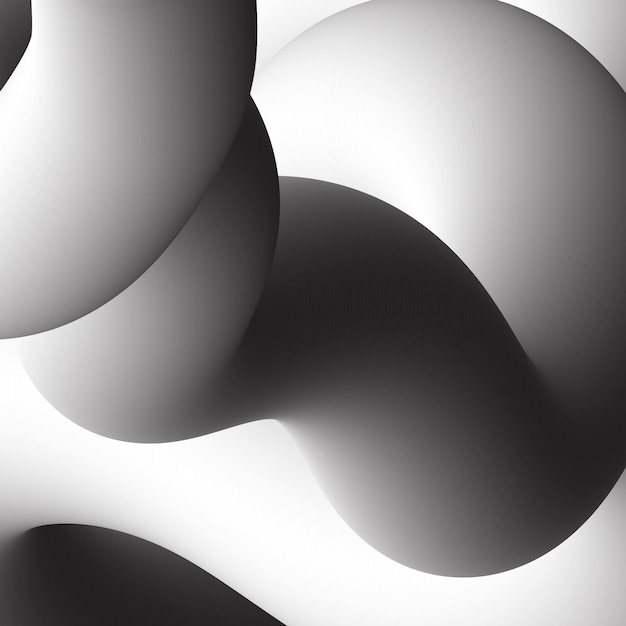 Vector black and white wavy gradient background