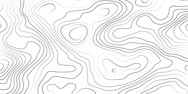 Black and white wavy topographic map contour Topographic map and landscape terrain texture grid