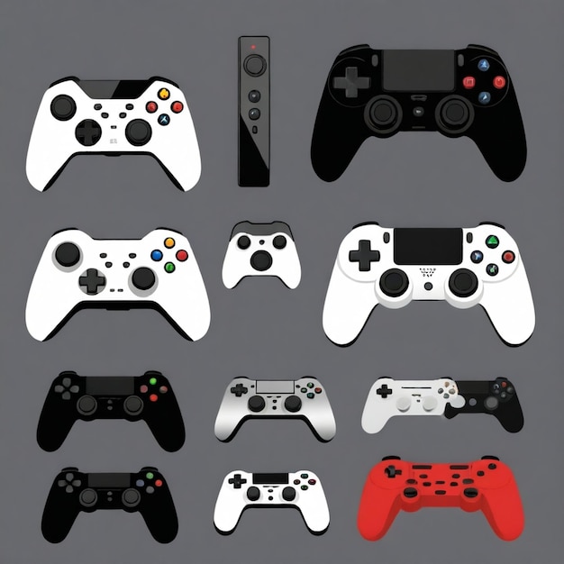 Vector a black and white xbox controller with a black controller and a black controller