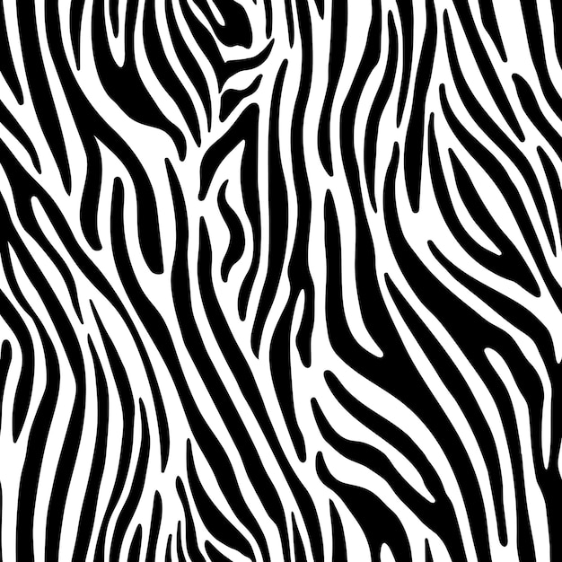 Black and white zebra animal print pattern. Zebra background.Vector illustration.