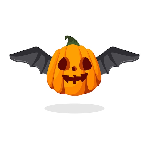 Black Winged Pumpkin Character Design Illustration