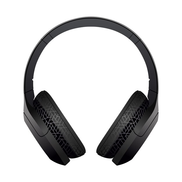 Black wireless headphones with textured earcups