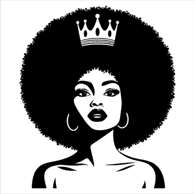 Vector black woman svg afro woman svg black girl svg afro puffs pretty black educated svg black queen