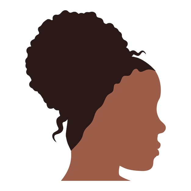 Black women girl Silhouette face silhouette hair silhouette