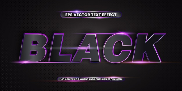 Black words, editable text style effect concept