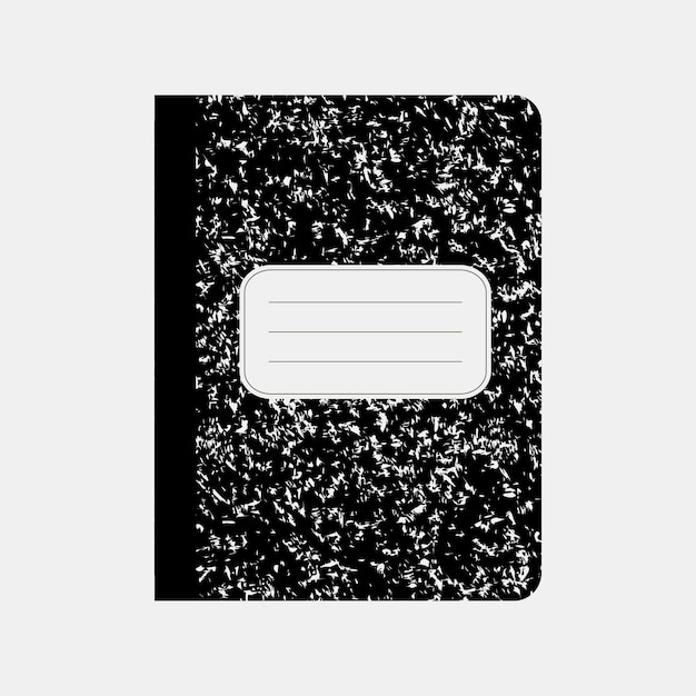 Vector black workbook notebook isolated on white background vector illustration