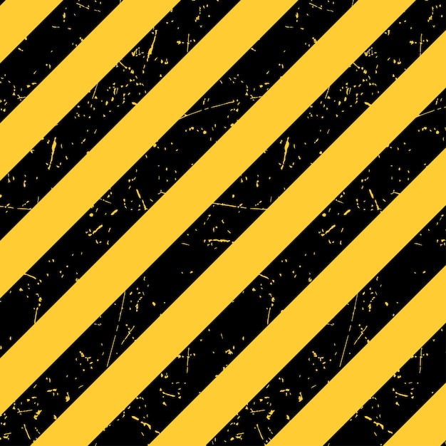 Black and yellow background with scuffs Striped background with grunge texture Vector illustration