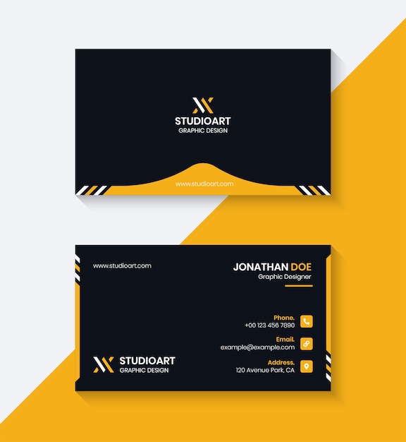 Black and Yellow Business Card Design Template