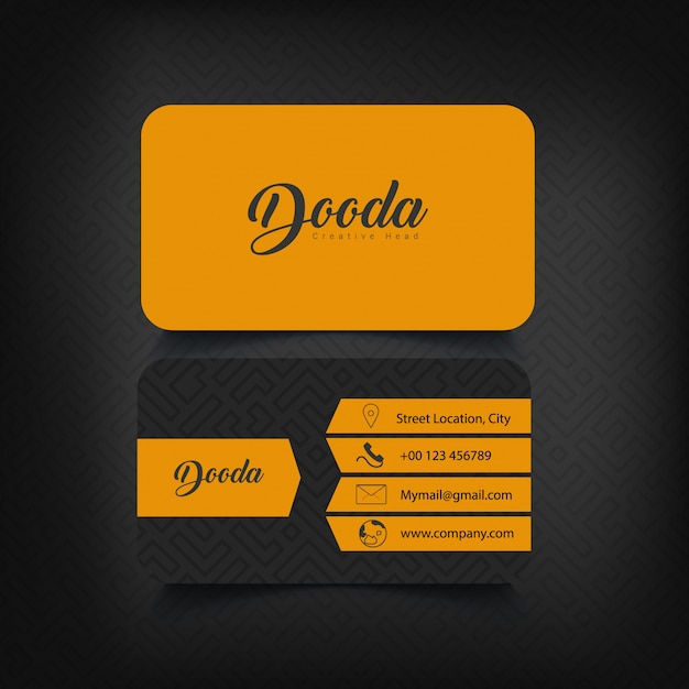 Black And Yellow Business Card