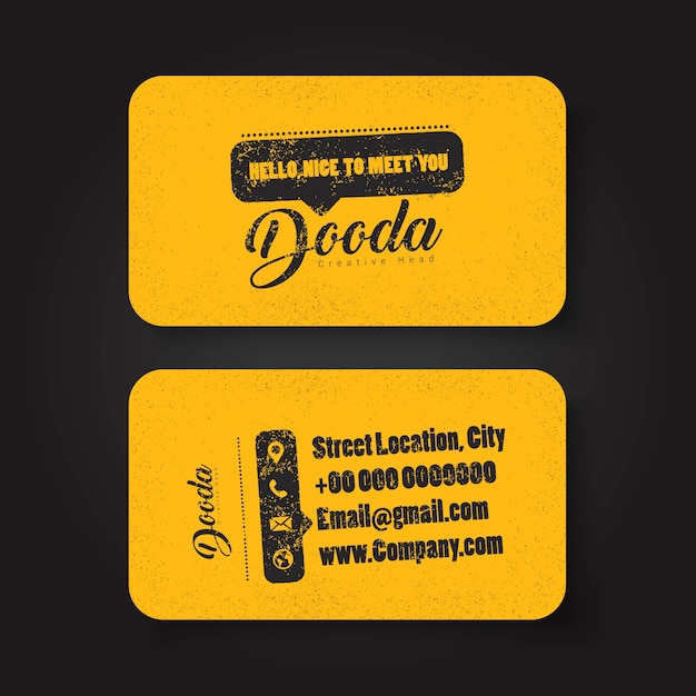 black and yellow grunge business card