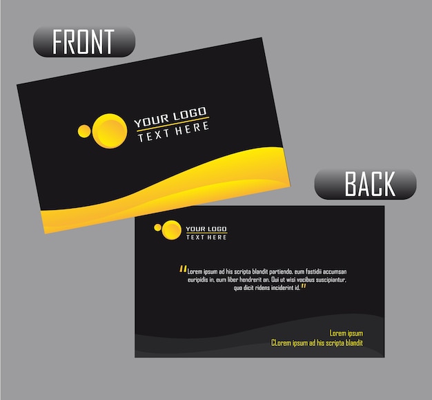 black and yellow presentation card 