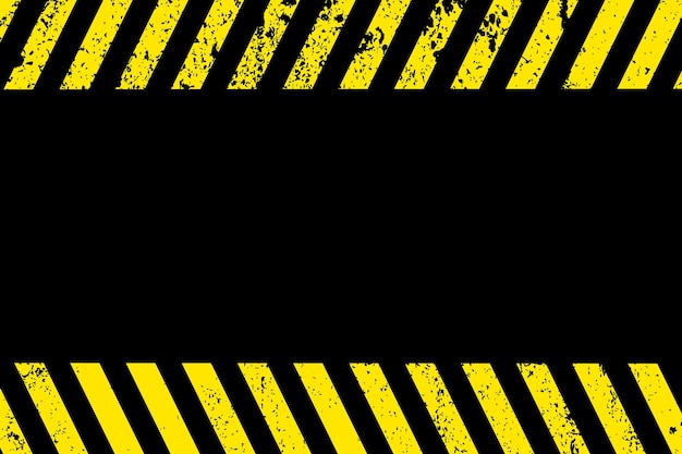 Black and yellow warning line striped rectangular background warning to be careful of the potential danger vector template sign border