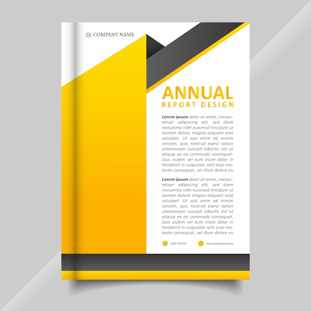 Vector black and yelow bussiness annual report flyer retangle template design