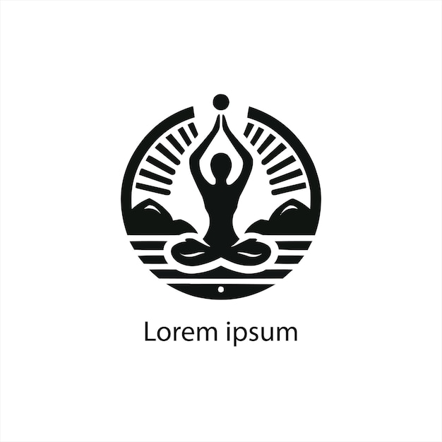 black yoga logo design on white background