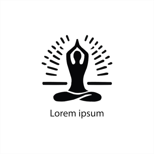 black yoga logo design on white background