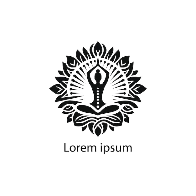 black yoga logo design on white background