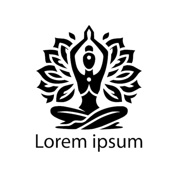 A black yoga logo design