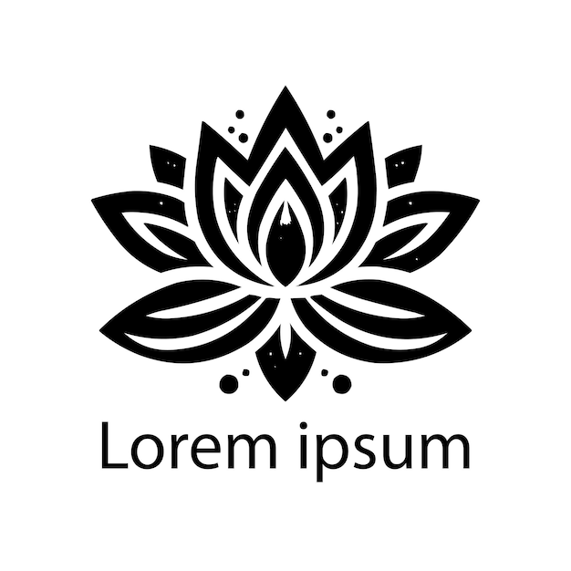 A black yoga lotus logo