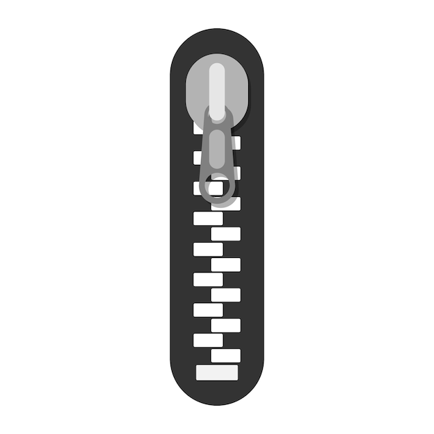 Black zipper Zipper lock and unlock Fastener Clasp Concept Vector illustration